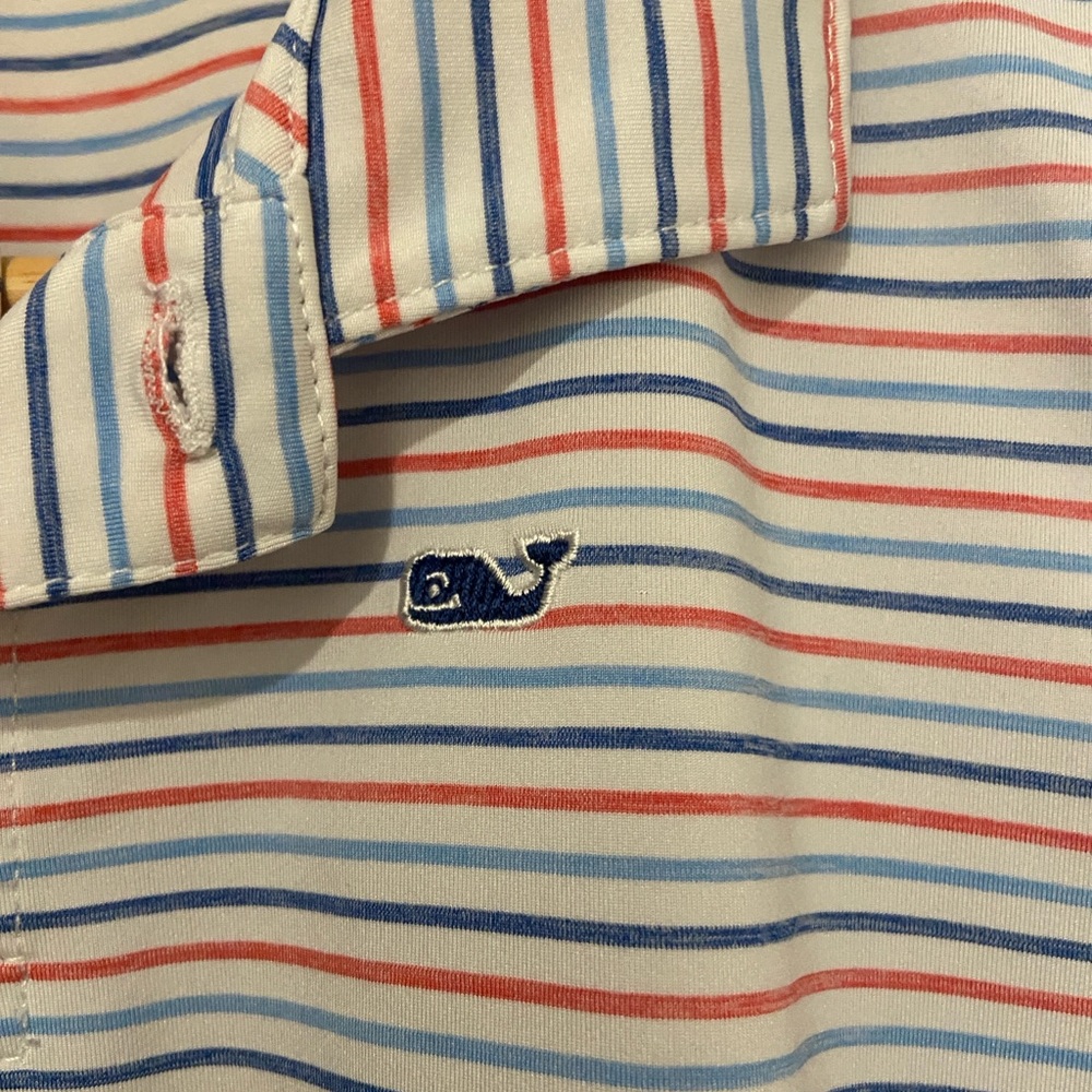 Vineyard Vines Boys Performance Stretch Striped Polo | Size M